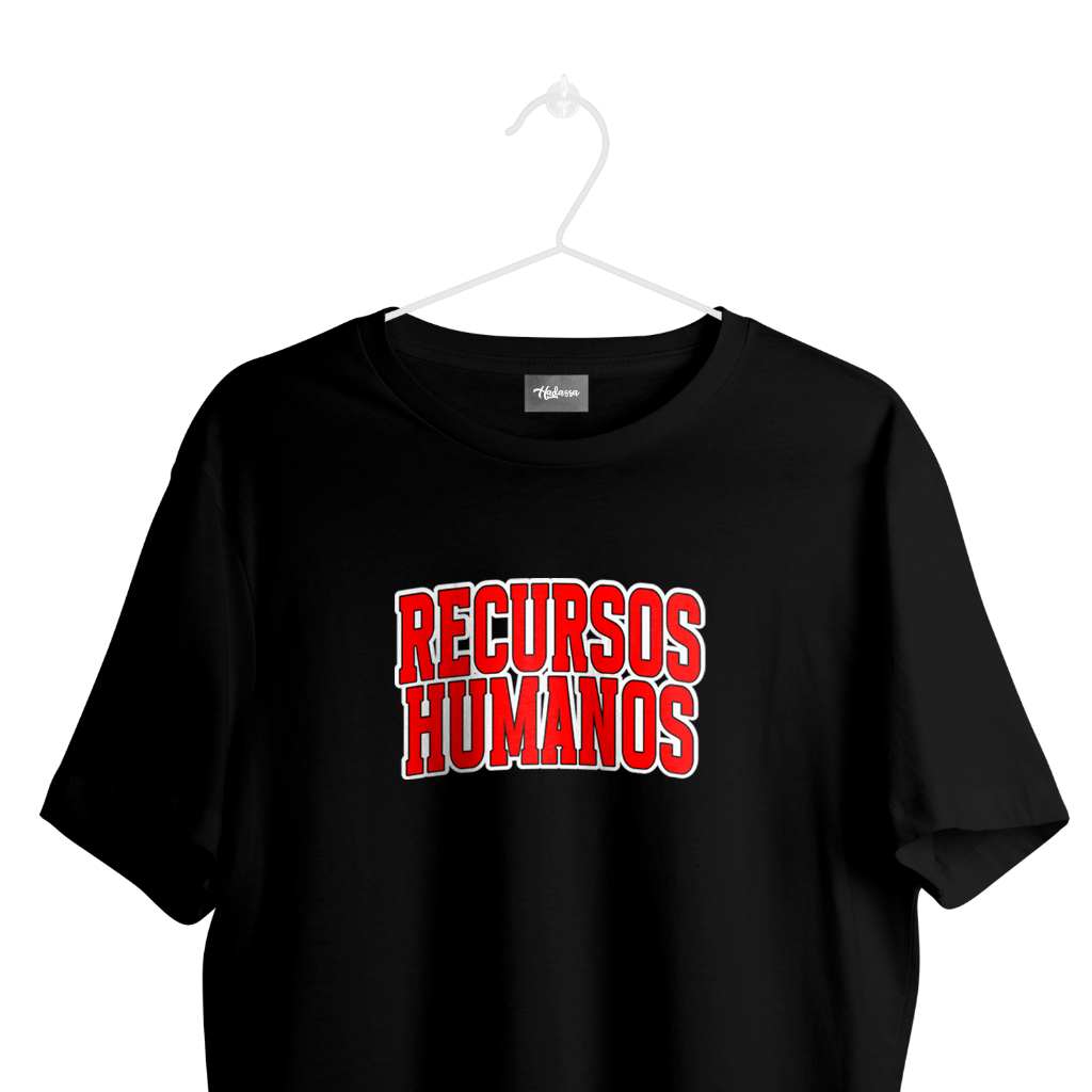 Camiseta Masculina de algodão Recursos Humanos/ RH Faculdade estilo Americana I Camiseta Masculina profissões I Faculdade I Universidade