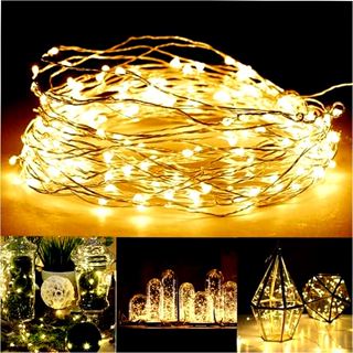 1 Fio Fada Cordão Luz Led 10 metros 100 Leds Usb Pilha Decoração