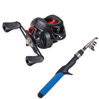 Kit Vara Telescópica de pesca 20 lbs + Carretilha 19 rolamentos direita / esquerda sistema anti cabeleira 7.2:1 drag 10kg em Oferta na Shopee