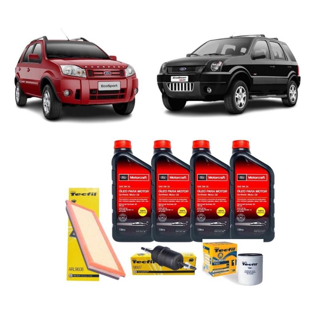 Kit Troca De Oleo E Filtro Ecosport 1.6 Fiesta KA 1.0 Zetec Rocam 5w30 Motorcraft revisão Ford original 2003 2004 2005 2006 2007 2008 2009 2010 2011 2012 em Oferta na Shopee