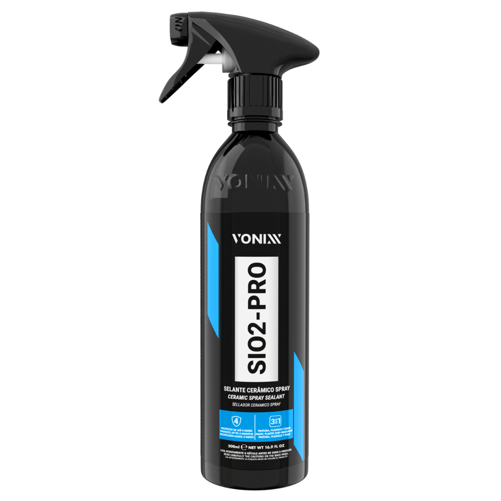 SiO2 Pro Vonixx Selante Cerâmico Spray Manutenção Vitrificador Pintura Farol Roda Vidros 500ml