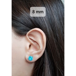 Brinco Noite Estelar: em Prata 925 Zircônia 8mm Feminino/Masculino Ponto de Luz