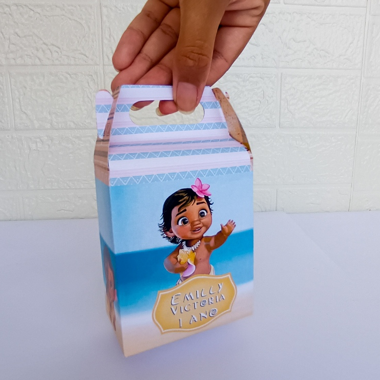 Kit 10 Caixa Maleta Personalizada TEMA MOANA BABY/ FAZEMOS QUALQUER TEMA