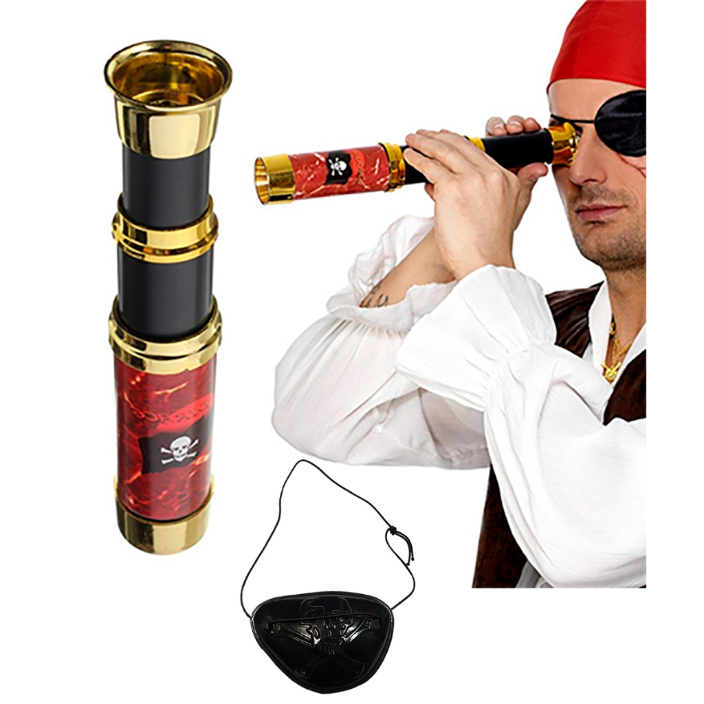 Pirata Luneta E Tapa Olho Fantasia Festa Pronta Entrega