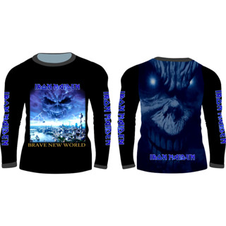 Camiseta Bandas de Rock Brave New World Tecido Dry Fit Poliéster