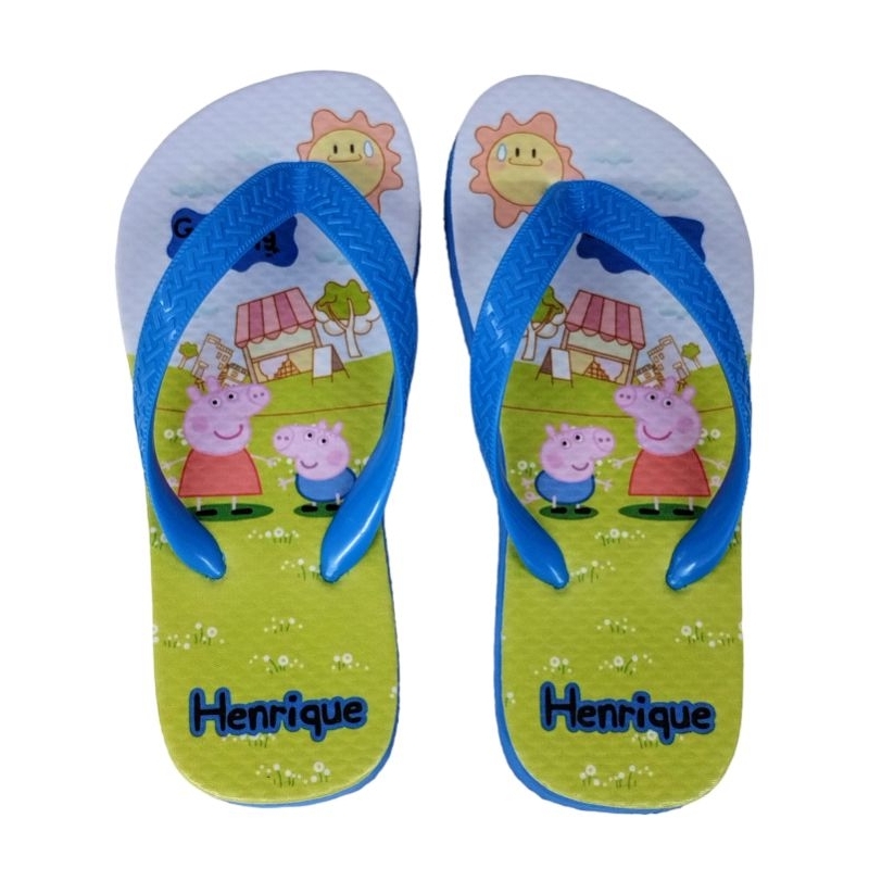 Chinelo Infantil George Pig Personalizado Com Nome (Peppa Pig)