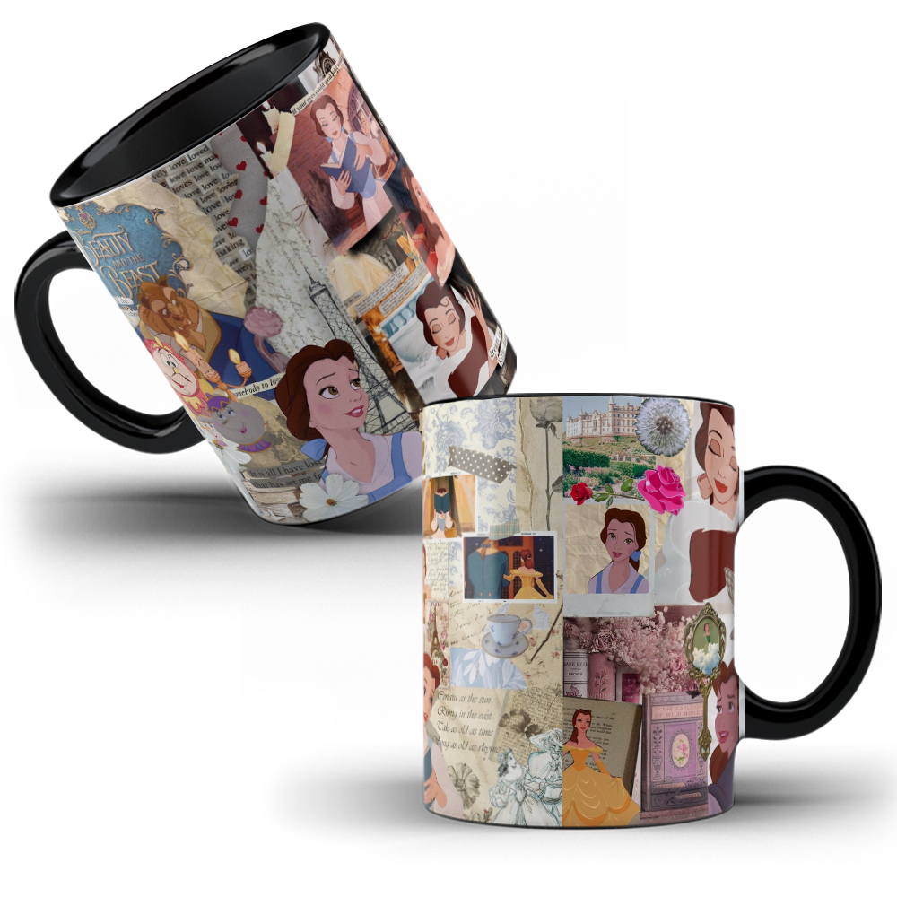Caneca de Porcelana Personalizada Princesa Bela em Oferta na Shopee