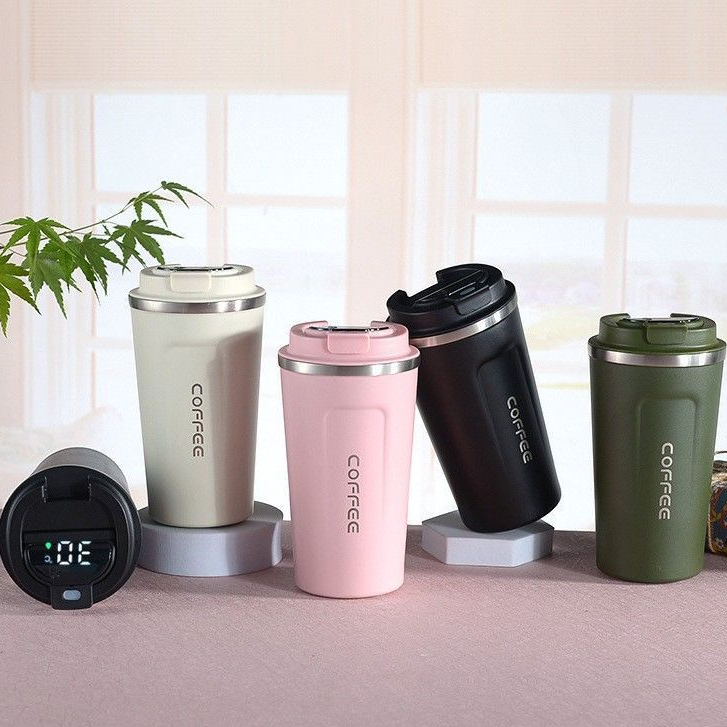 Caneca Copo De Café Coffee Com Termômetro DIGITAL Isolado Termico de Aço Inoxidável 510ML em Oferta na Shopee