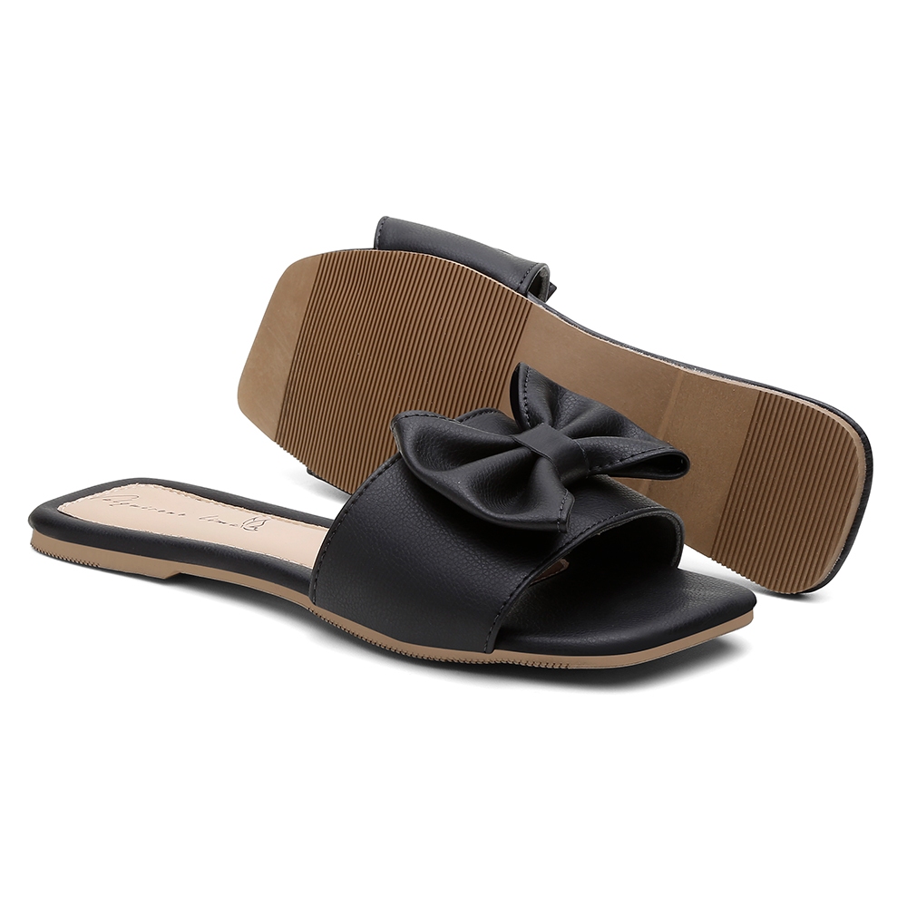 Sandália Rasteira Rasteirinha Laço Moda Blogueira Verão Confortável do 33 ao 43