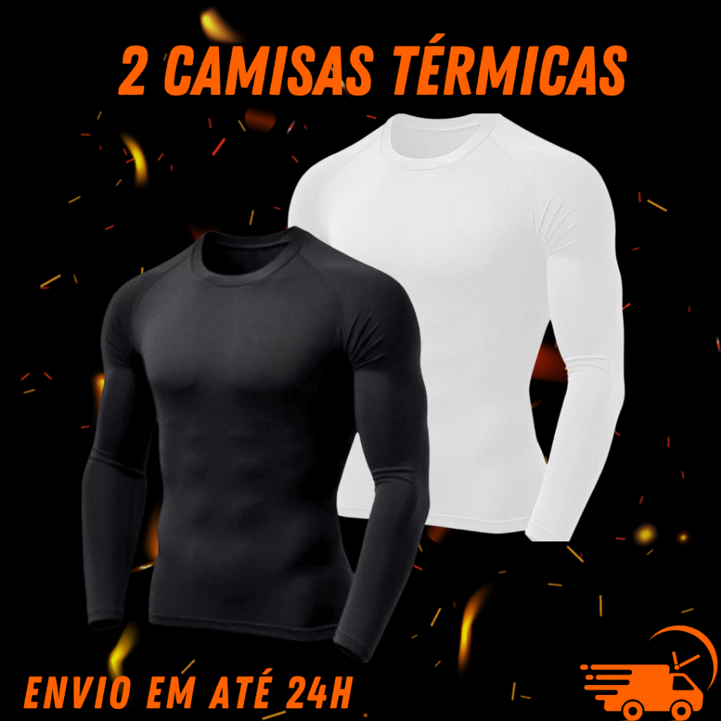 kit 2 Camisas Térmicas Masculinas Segunda Pele proteção Uv50+ proteção contra raio solar envio imediato em Oferta na Shopee