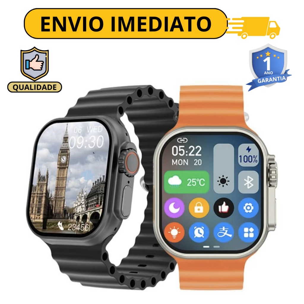 Smartwatch W9 Ultra Smart Watch Series Calculadora Cardíaca Monitoramento Da Frequência Relógio Inteligente Digital O Top