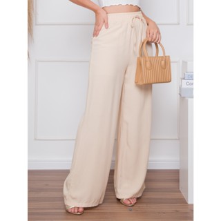 Calça Pantalona Fechada Sem Fenda Moda Feminina