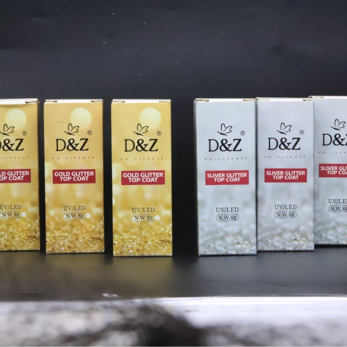 Top Coat Brilho Dourado E Brilho Prateado D&Z 8ML em Oferta na Shopee