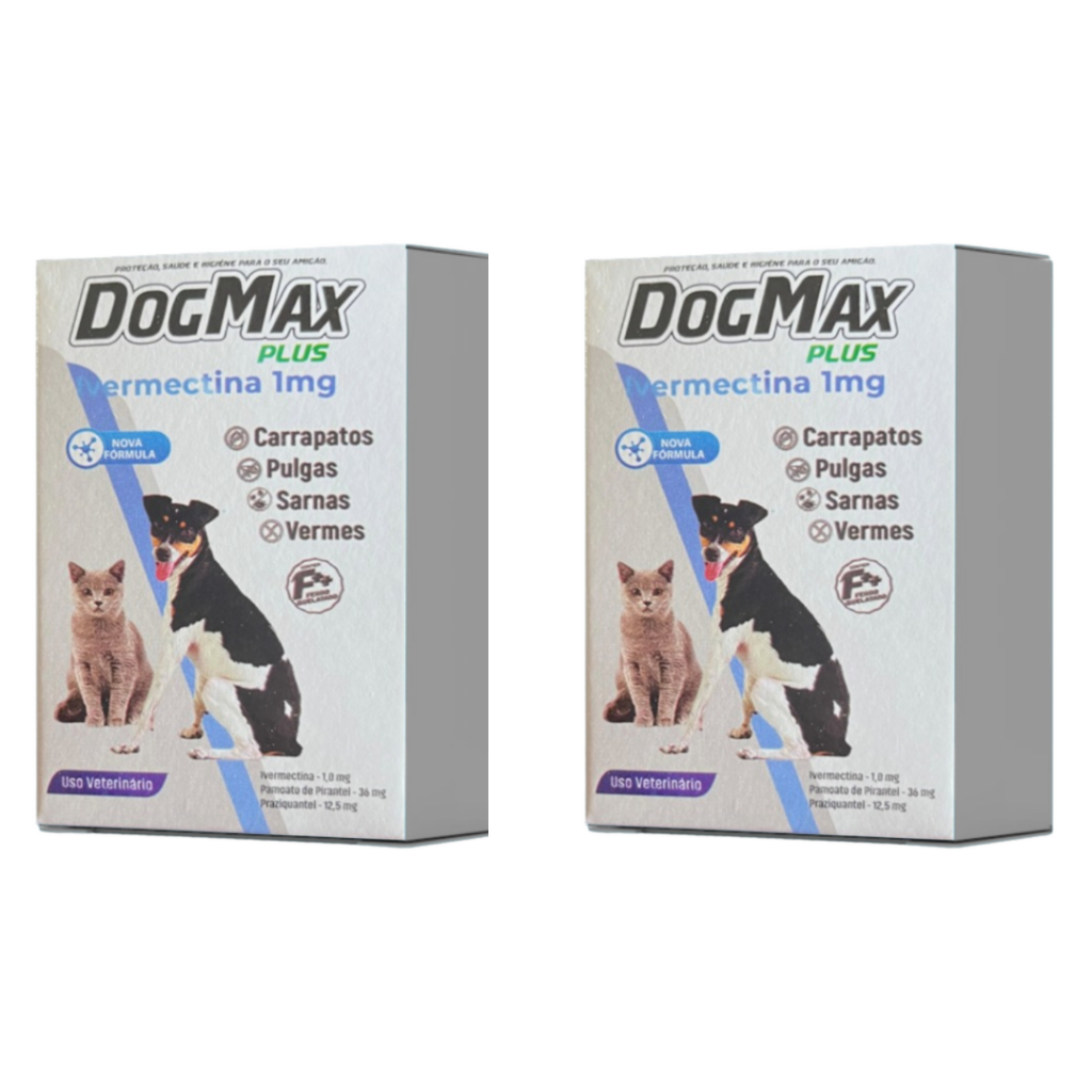 DogMax Plus - Ação 4 em 1 - Remédio para pulgas, carrapatos, vermes e sarna 8 Comprimidos 5kg em Oferta na Shopee