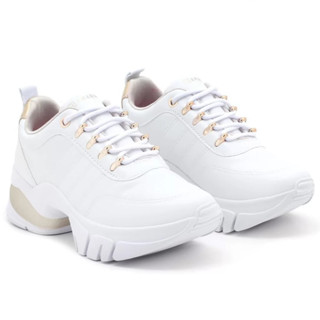 Tênis Ramarim Feminino Chunky Dad Sneaker Casual Plataforma Branco Dourado