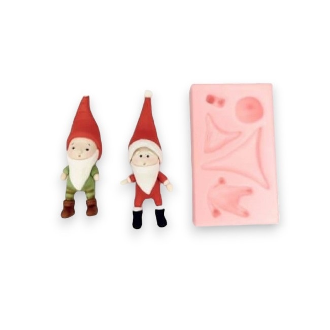 Molde De Silicone Papai Noel E Gnomo Para Decorar Natal