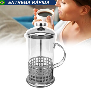 Cafeteira Prensa Francesa de Vidro e Metal 350ml
