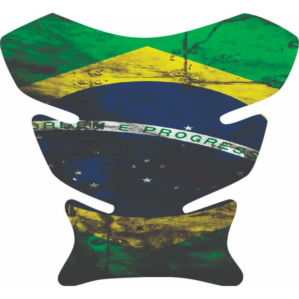 Protetor Para Tanque de Moto Resinado Tankpad Universal (12x11cm) - Bandeira Brasil 2522