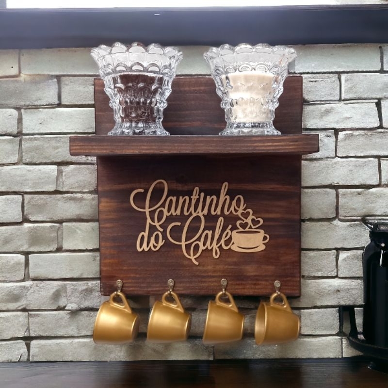 Prateleira cantinho do café decoração Casa cantinho café Quadro cantinho cafe com gancho Casa e decoração