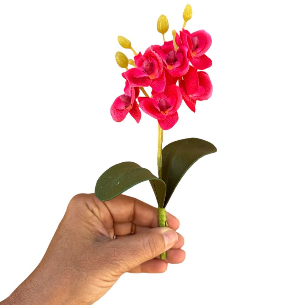 Kit Com 2 Mini Orquídeas Artificial Permanente Para Decoração Fofa