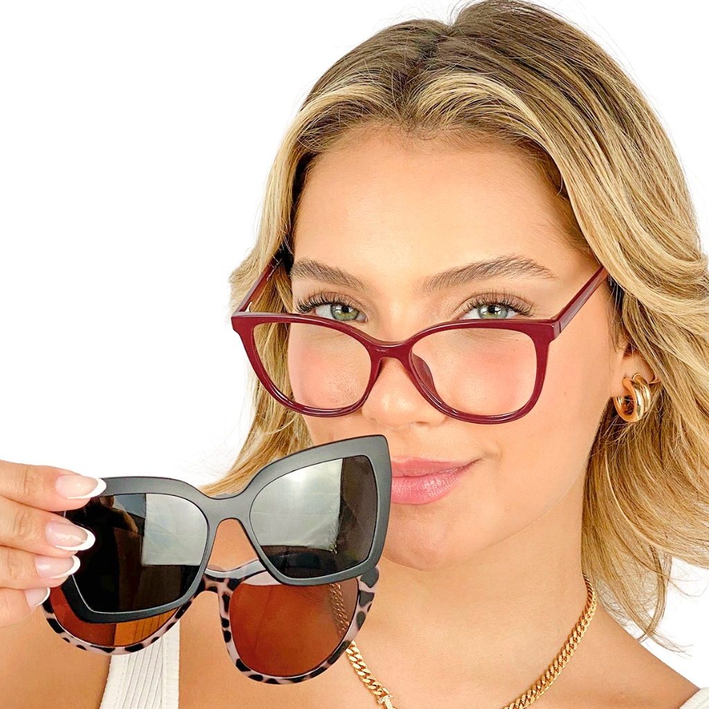 Armação Elegante Para Grau Feminina + Clipon Solar Cf381 em Oferta na Shopee