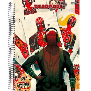 Caderno Deadpool Marvel Universitário 160 Folhas 10 Matérias capas 2024 São domingos