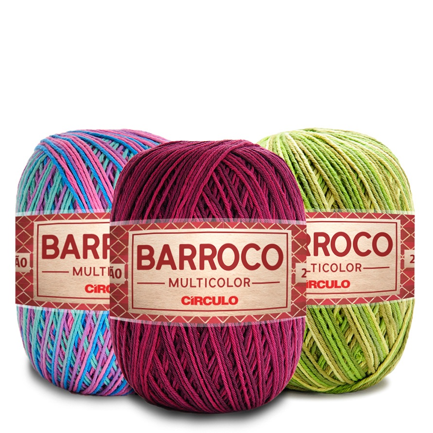 Barbante Barroco Multicolor N°6 Circulo 400g em Oferta na Shopee