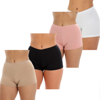 Kit 4 Short Curto Segunda Pele Feminina Sem Renda Shortinho Pra Usar Com Vestido Saia Calça em Oferta na Shopee
