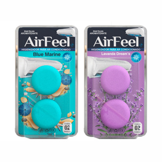 02 Kits c/ 02 Pastilhas Aromatizante Ar Condicionado Airfeel - Blue Marine + Lavanda Dreams em Oferta na Shopee