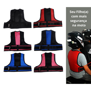 Colete De Segurança Infantil Para Moto - Preto