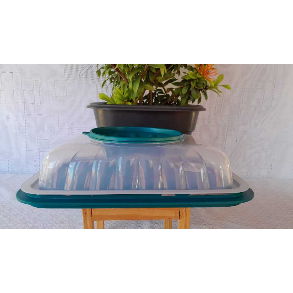 TUPPERWARE MAGICA RET GRANDE MISTERI TAMPA VERDE JEL PARTY 2,5LITROS de torta, gelatina etc