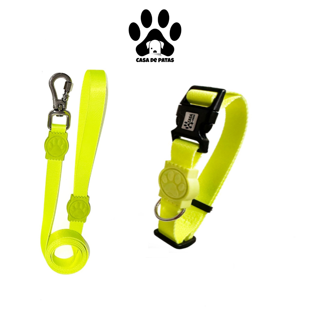 Kit Coleira + Guia para Cachorro - disponívei nos tamanhos P M e G com guia padrão de 1,20m
