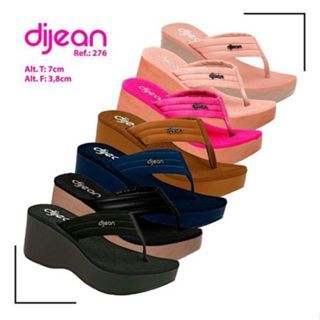 276 DIJEAN Tamanco Anabela Original Tratorado Confortável Anatomica Plataforma Chinelo Sandalia