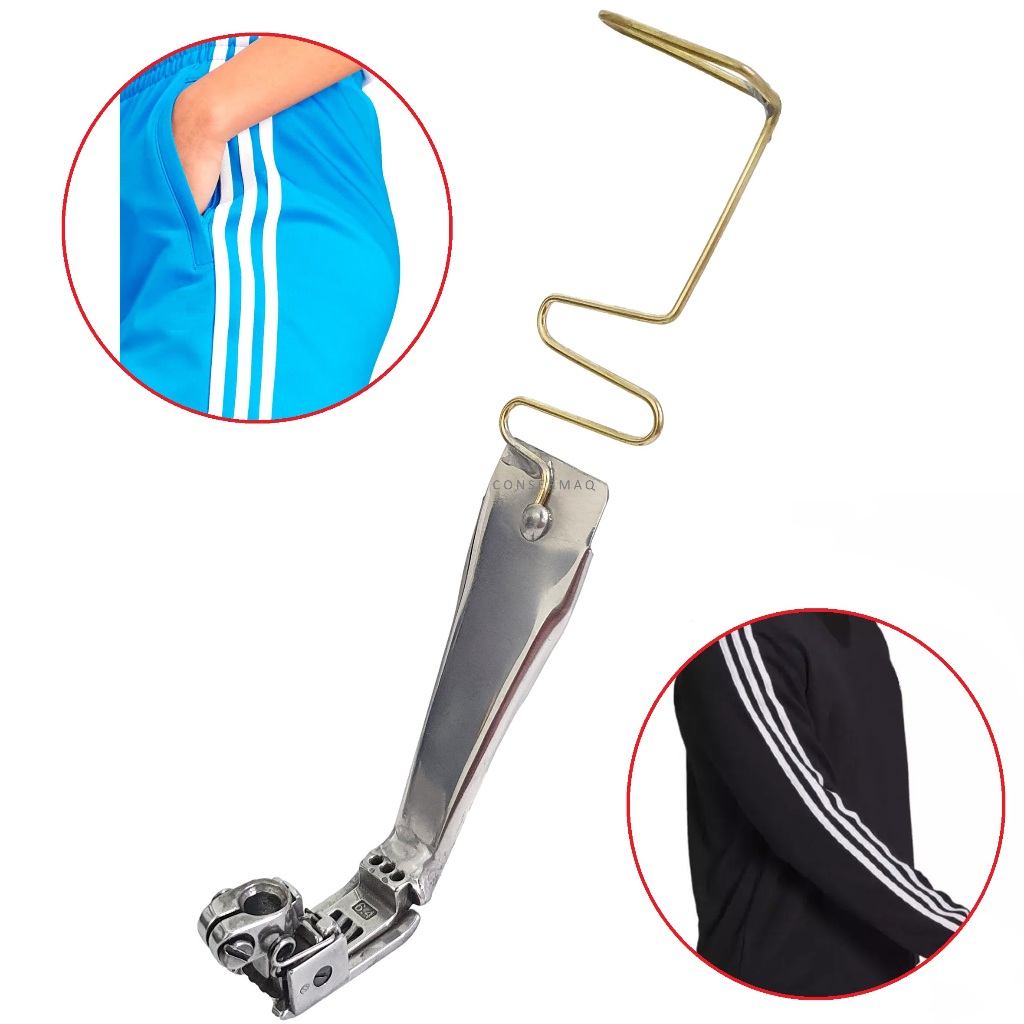 Aparelho Calcador Viés Pregar Fita Máquina Costura Galoneira