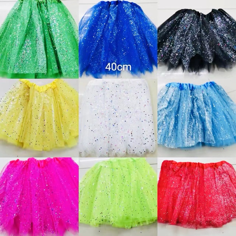 Saia de Tule Com Glitter Adulto Carnaval  40cm Varias Cores A-8 em Oferta na Shopee