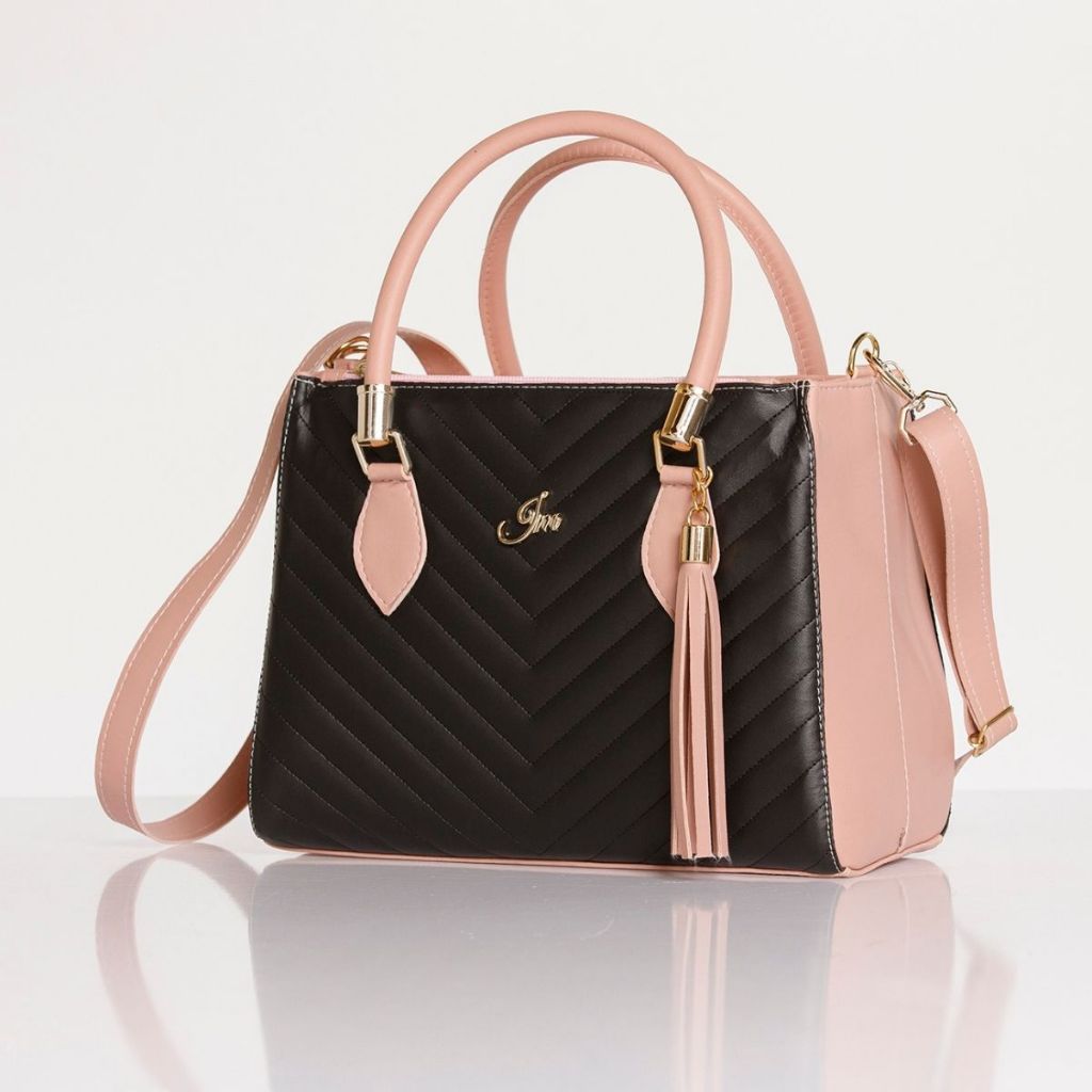 Bolsa Feminina Bicolor Transversal e de Mão Duas Cores Immateriale em Oferta na Shopee