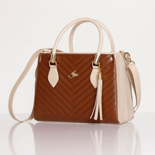 Bolsa Feminina Bicolor Transversal e de Mão Duas Cores