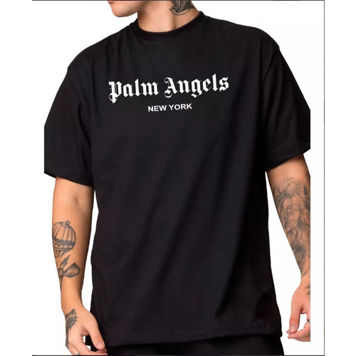 Camiseta Oversized Streetwear Unissex Estampada Palm Angels Camisa 100% Algodão Fio 30.1