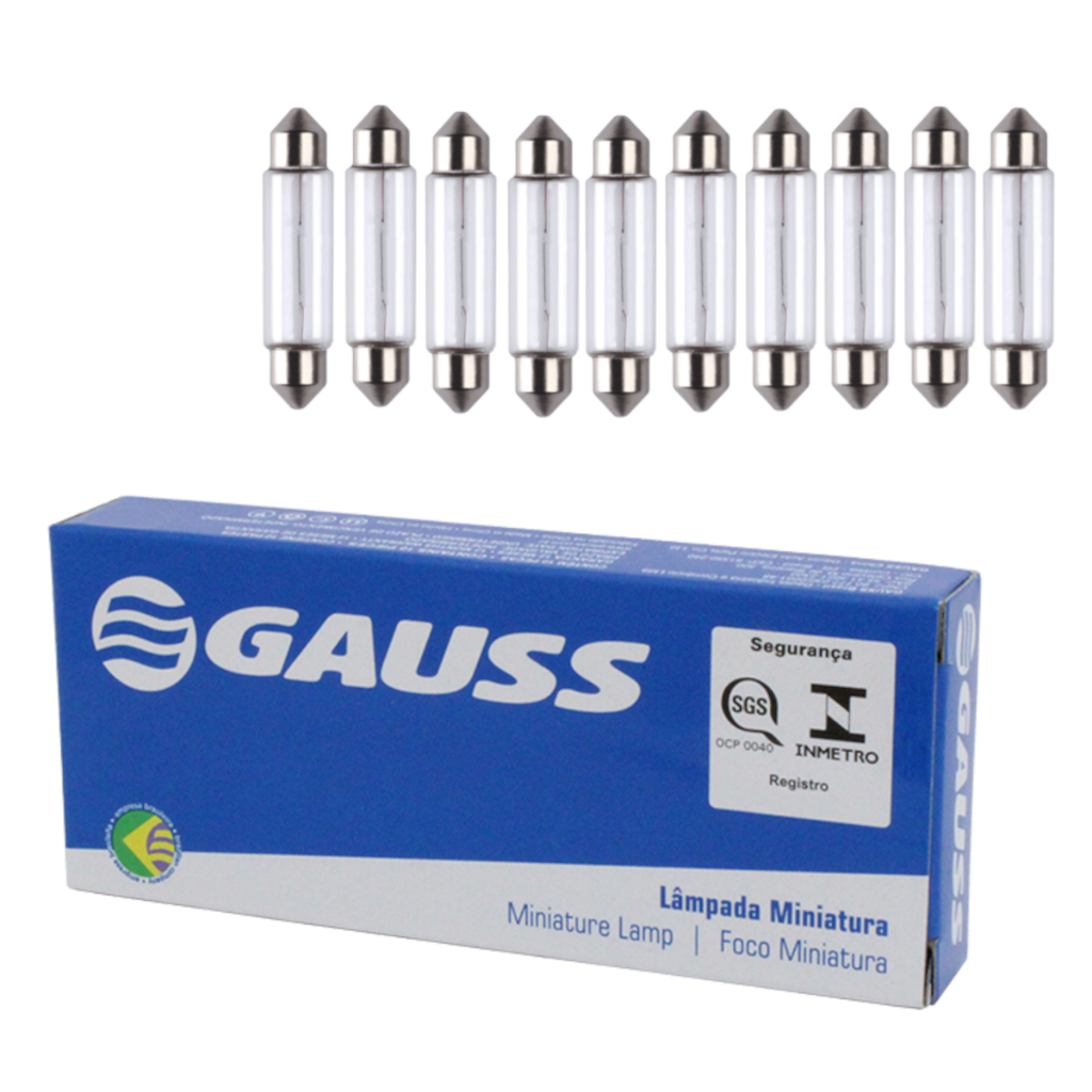 10 Lâmpadas Pisca Branco Miniatura C5w Gl6418 Gauss em Oferta na Shopee