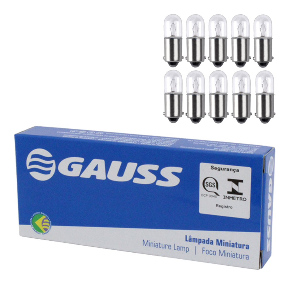 10 Lâmpadas Para Lanterna 69 12 Volts 4 Watts GL0069 Gauss em Oferta na Shopee