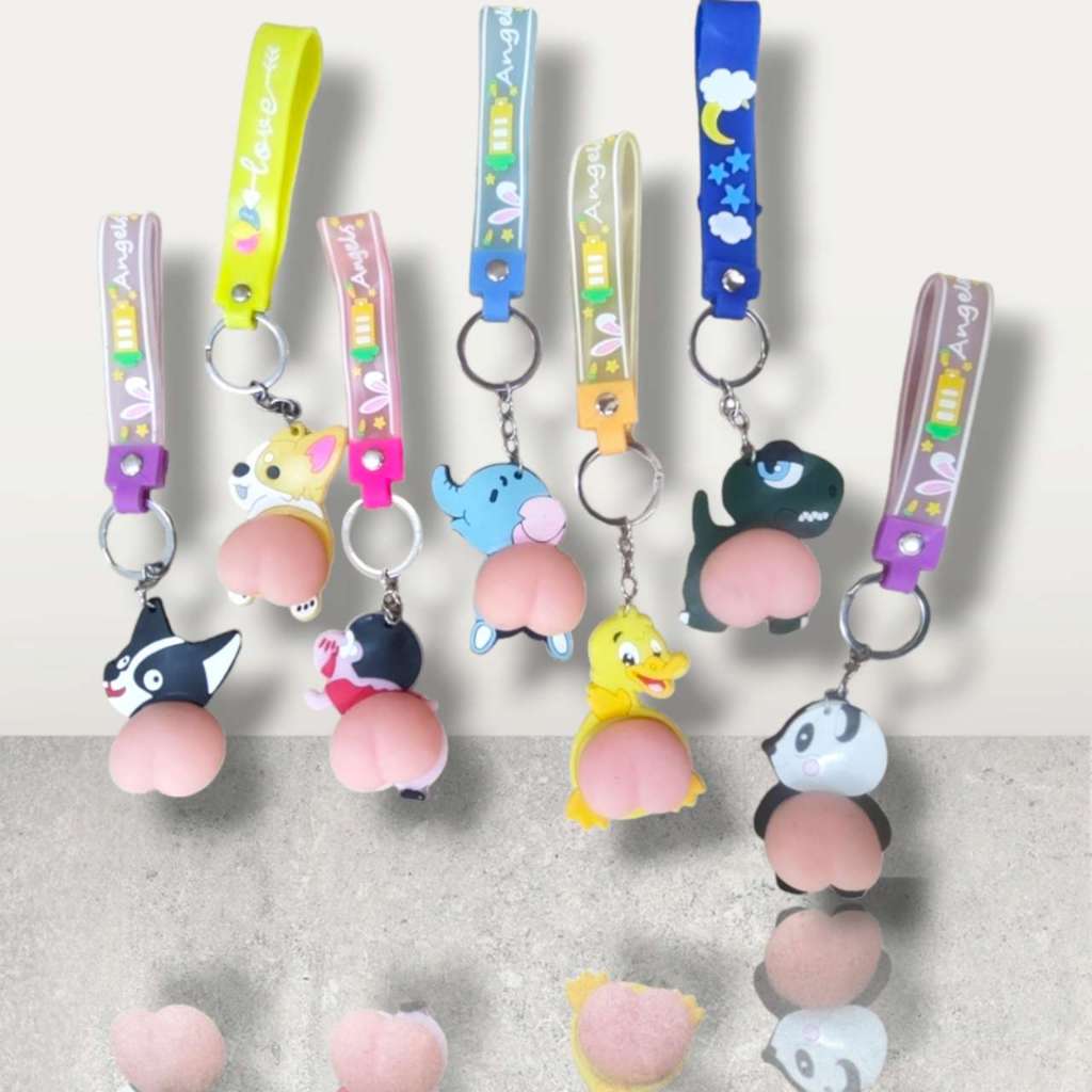 Chaveiro Em Formato De Bunda De Silicone Desenho Animado Com Tira De Borracha Sortido em Oferta na Shopee