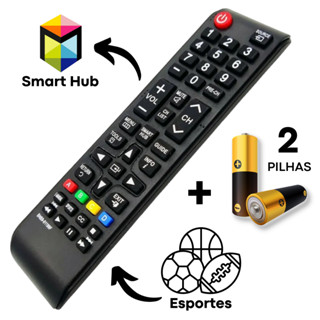 Controle Remoto Compatível com Samsung Smart TV Smart Hub e Pilhas