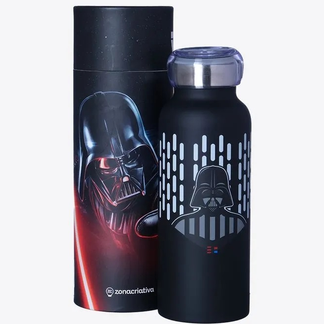 Garrafa térmica emoborrachada bubble Darth Vader 500ml - Star Wars Garrafa térmica para água