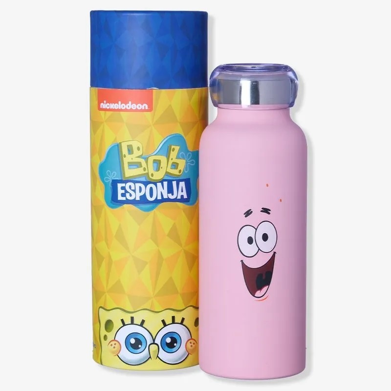 Garrafa Térmica emborrachada bubble Patrick 500ml - Bob Esponja Garrafa térmica para água