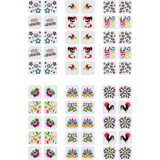 240 Adesivos Para Unha Pelicula 3D Carnaval Coringa Playboy Festa Nail Art Nova Tecnologia HD em Oferta na Shopee