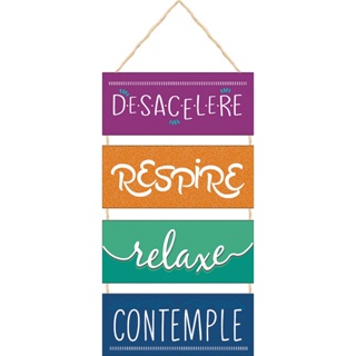 Placa com Corda 4 Peças Desacelere Respire Relaxe em Oferta na Shopee