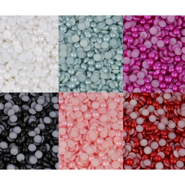 Pct C/ 49gr Meia Perola S/ Furo 12mm Abs Luli - Escolha a Sua Cor - Artesanato, Pulseiras, Tiaras