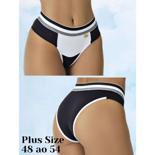 Kit 4 Calcinhas com Lateral Dupla, Bicolor Elástico na Cintura, Plus Size, Confortável! em Oferta na Shopee