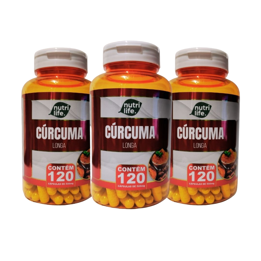 3 UN Cúrcuma longa em 120 cápsulas 500mg