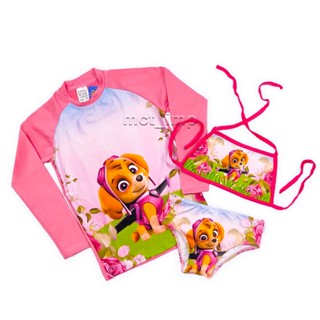 Kit 3 Peças Biquíni Infantil Completo + Camisa Proteção UV50